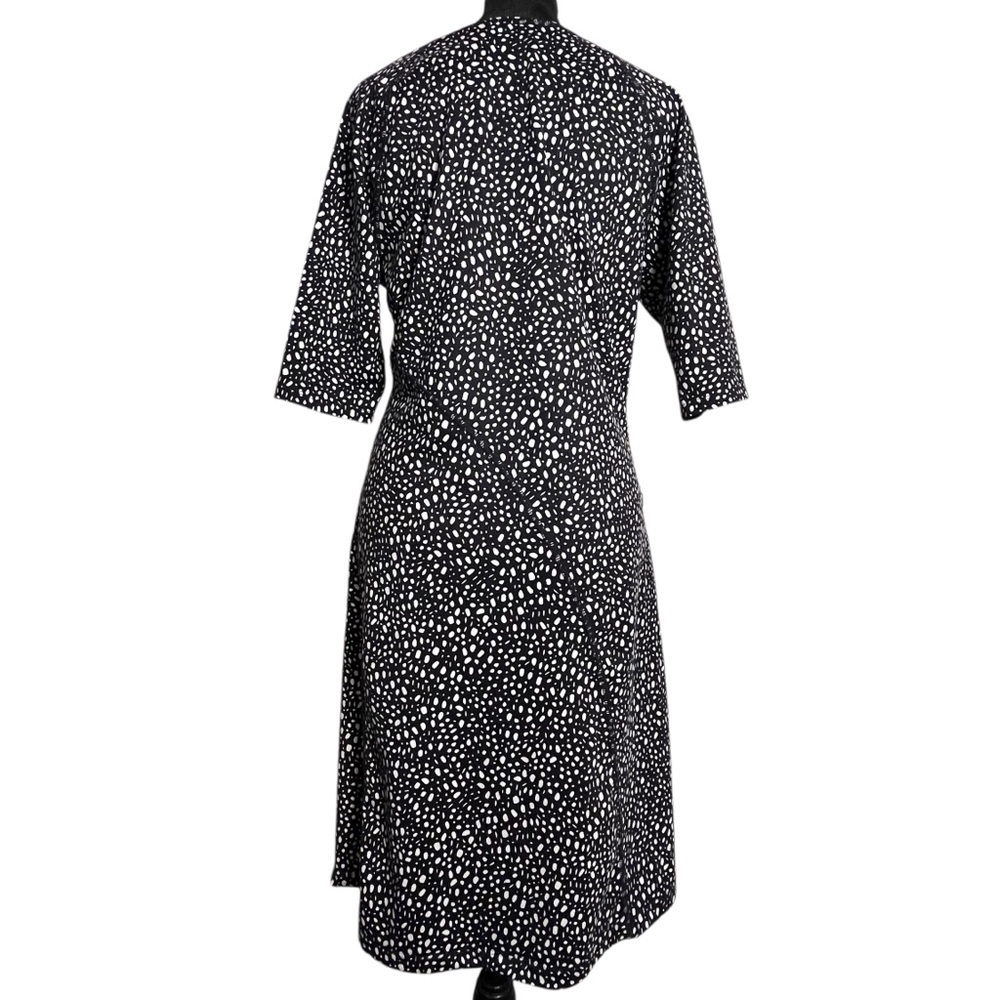 Title Nine NWT Cafe Sleeve Spiral Seam Dress Dot Black White Athleisure Dress M - Picture 6 of 14
